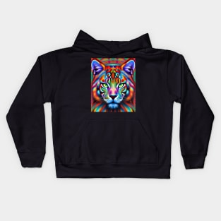 Kosmic Kitty (24) - Trippy Psychedelic Cat Kids Hoodie